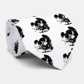 Cravate Crâne d'art pop noir et blanc (Roulé)