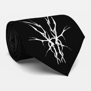 Cravate Crâne de cerf tribal noir et blanc design de chass