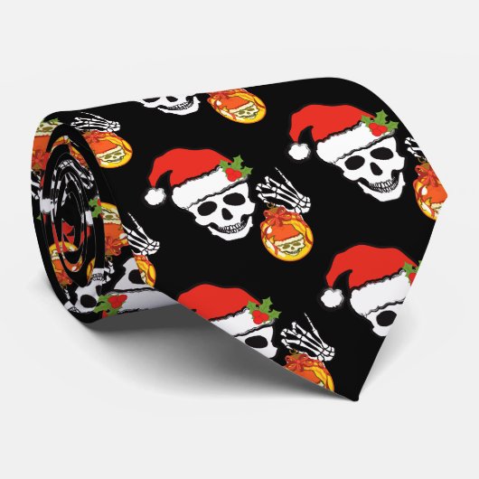 Cravate Crâne de Noël (Roulé)