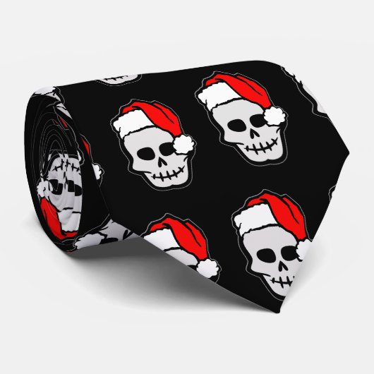 Cravate Crâne de Noël (Roulé)