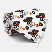 CRAVATE CRÂNE DE PIRATE (Roulé)