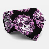 Cravate Crâne de sucre pourpre (Roulé)