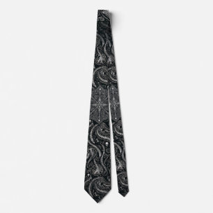 Cravate Crâne et colonne vertébrale cachés Paisley Gothi