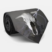 CRAVATE CRÂNE ET FOUDRE DE VACHE (Roulé)