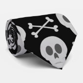 Cravate Crâne et os croisés (Roulé)