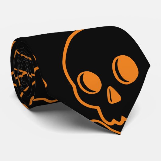 Cravate Crâne et os croisés (Roulé)