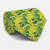 Cravate Crâne et Shamrock, (Roulé)