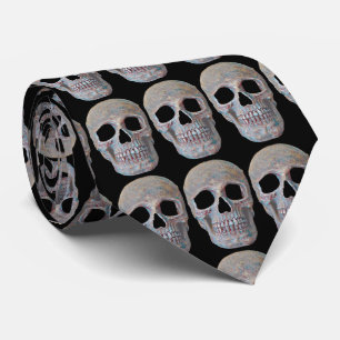 Cravate Crâne gris noir Cool gothique Motif