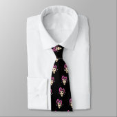 Cravate Crâne Jester Malsain (rose) (Attaché)