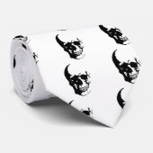 Cravate Crâne - Noir & Blanc Métal Imaginaire Art (Roulé)