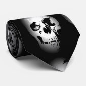 Cravate crâne noir et blanc (Roulé)