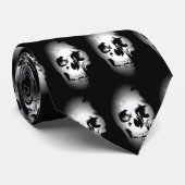 Cravate crâne noir et blanc (Roulé)