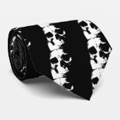 Cravate Crâne noir et blanc (Roulé)