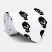 Cravate Crâne noir - Image négative (Roulé)
