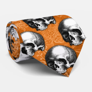 Cravate Crâne orange et série tournesol Design 6 T
