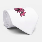Cravate crâne rose (Roulé)