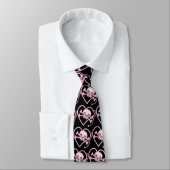 Cravate Crâne rose néon (Attaché)
