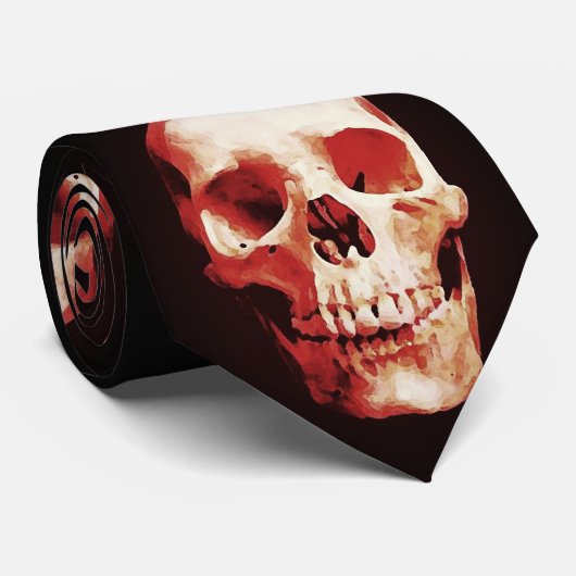 Cravate Crâne rouge (Roulé)