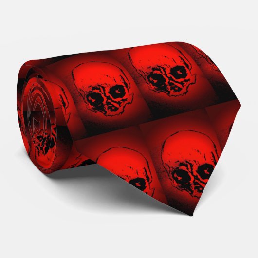 Cravate Crâne rouge (Roulé)