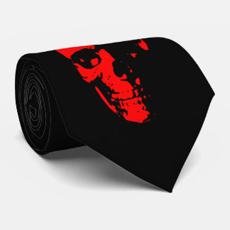 Cravate Crâne rouge et noir