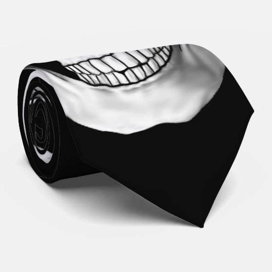 Cravate Crâne sur le noir (Roulé)