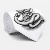 Cravate Crâne - Tête diabolique avec serpent (Roulé)