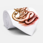 Cravate Crâne - Tête diabolique avec serpent (Roulé)