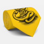 Cravate Crâne - Tête diabolique avec serpent (Roulé)