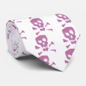 Cravate Crânes abstraits roses (Roulé)
