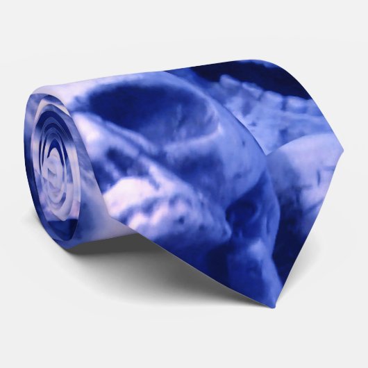 Cravate Crânes bleu-foncé (Roulé)