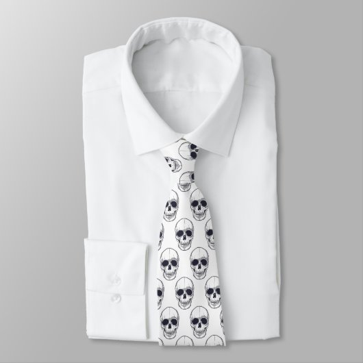 Cravate Crânes de Cravate-Halloween pour hommes (Attaché)