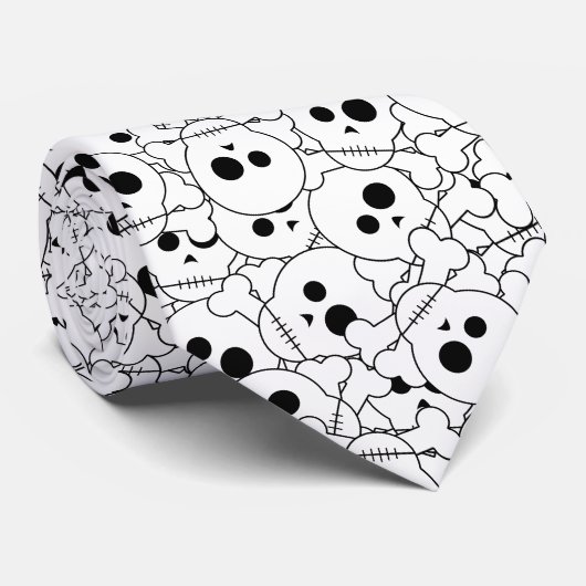 Cravate Crânes d'Halloween (Roulé)