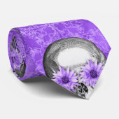 Cravate Crânes pourpres et séries de tournesols 12 (Roulé)