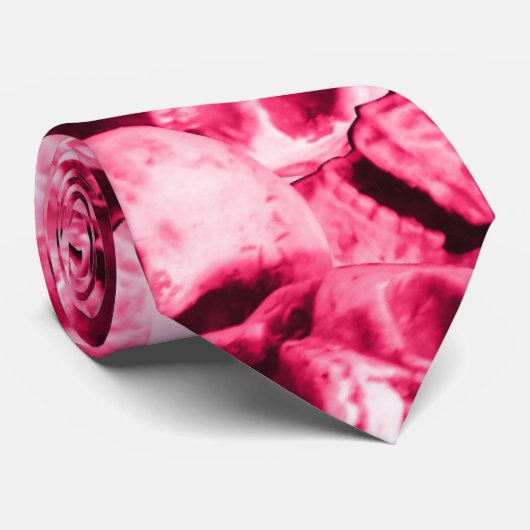 Cravate Crânes roses (Roulé)