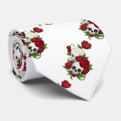 Cravate Crânes Roses Día de Muertos (Roulé)