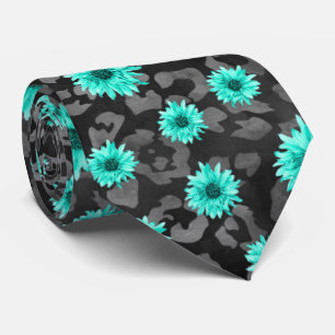 Cravate Crânes turquoise et série tournesol Design 5
