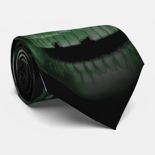 Cravate Crânes verts (Roulé)