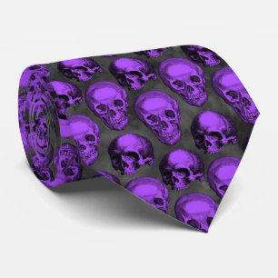 Cravate Crânes violets et série Tournesol Design 1 