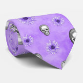 Cravate Crânes violets et série Tournesol Design 4 (Roulé)