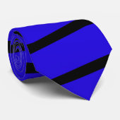Cravate Cravate, bleu royal et rayure de noir (Roulé)