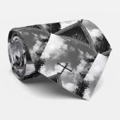 Cravate Cravate, église de mère patrie. Noir et blanc (Roulé)