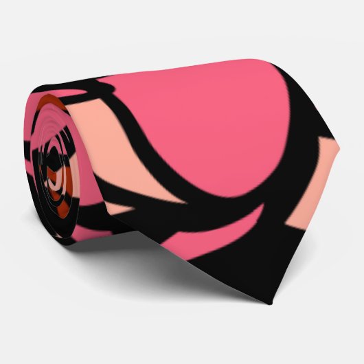 Cravate Cravate, Fleur Droopy, Rose, Rouge (Roulé)