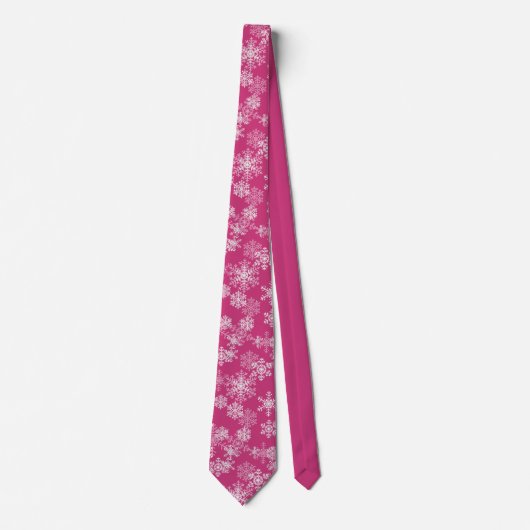 Cravate Cravate-Noël Homme Flammes de neige en rose Magent (Devant)