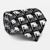 Cravate Cravate, Pop Art Géant Panda Noir & Blanc (Roulé)