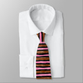 Cravate Cravate, Rayures Peintes, Rose et Marron (Attaché)