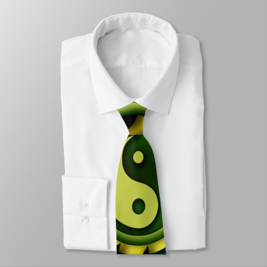 Cravate Cravate, Yin Yang Sun, Vert, Lime, Chartreuse, Bro (Attaché)