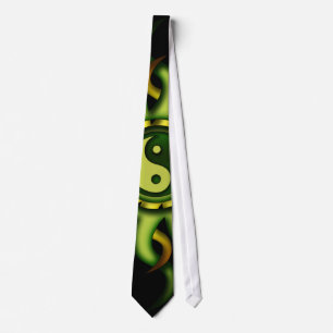 Cravate Cravate, Yin Yang Sun, Vert, Lime, Chartreuse, Bro