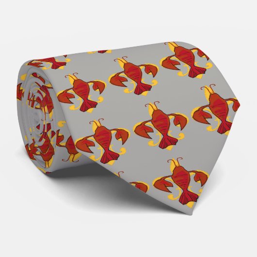 Cravate Crawfish Fleur De Lis (Roulé)