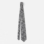 Cravate Crazy Structure Motif 060423 - Blanc sur noir (Dos)