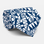 Cravate Crazy Structure Motif 060423 - Indigo Style Blue (Roulé)